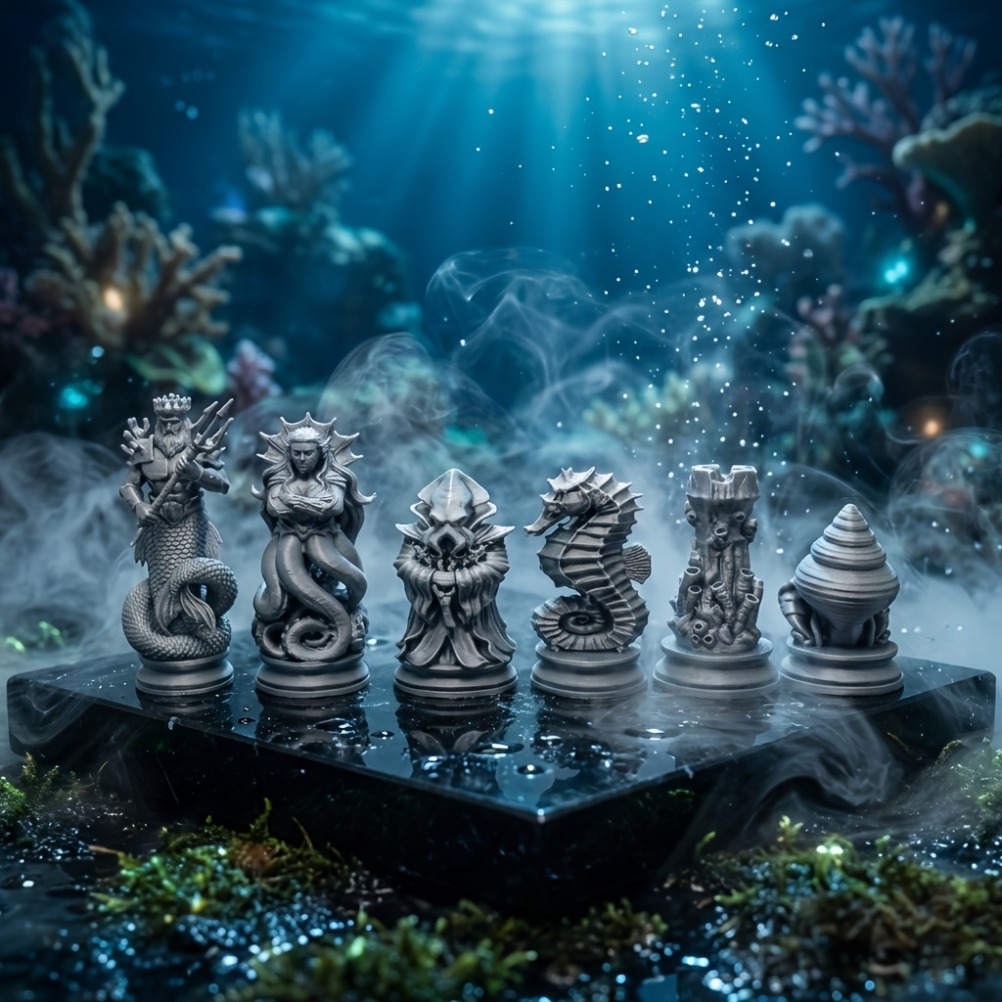 3D Printing Chess - 16피스 해양 신화 체스 피규어 3D