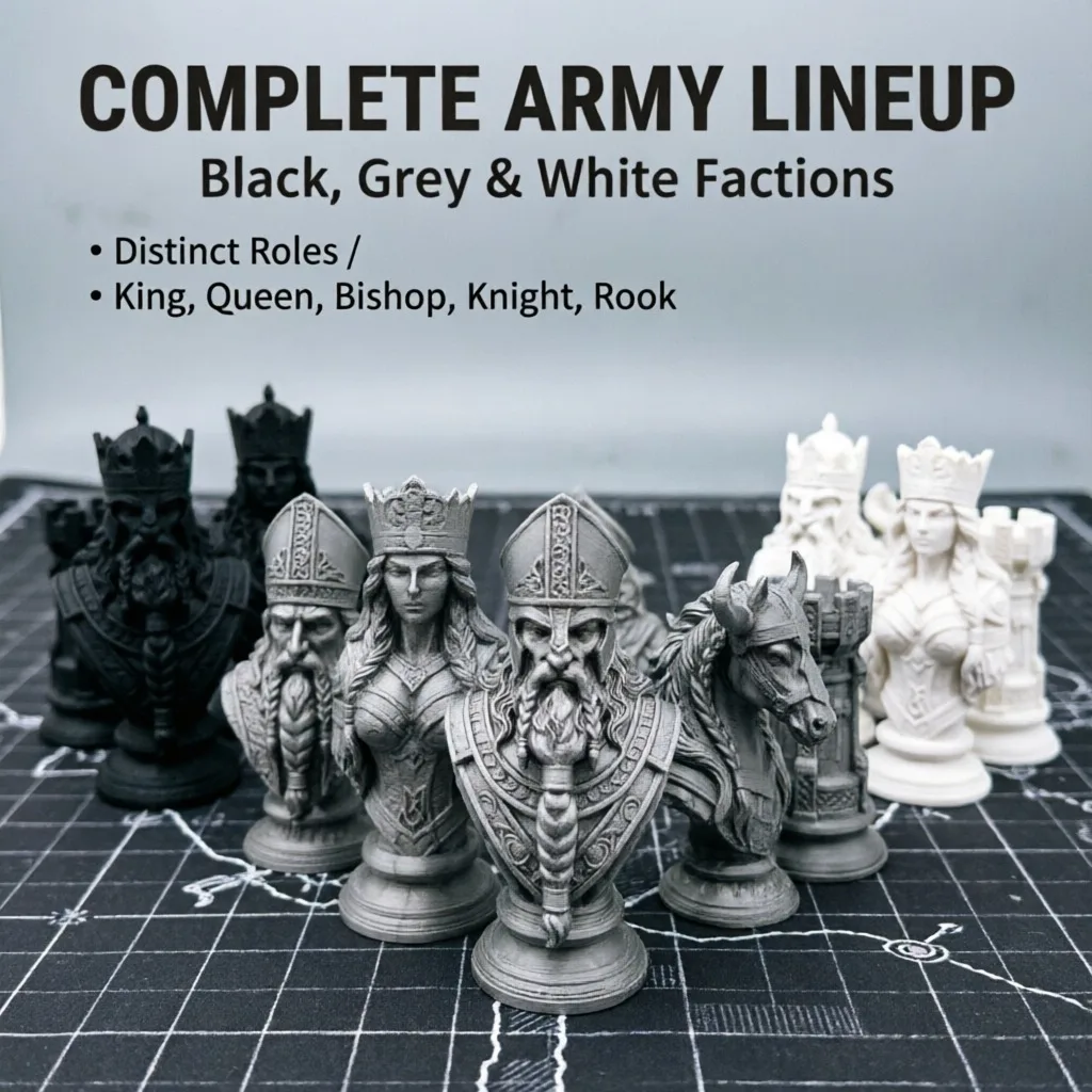 3D Printing Chess - 10cm 3D 프린팅 체스 말 세트,