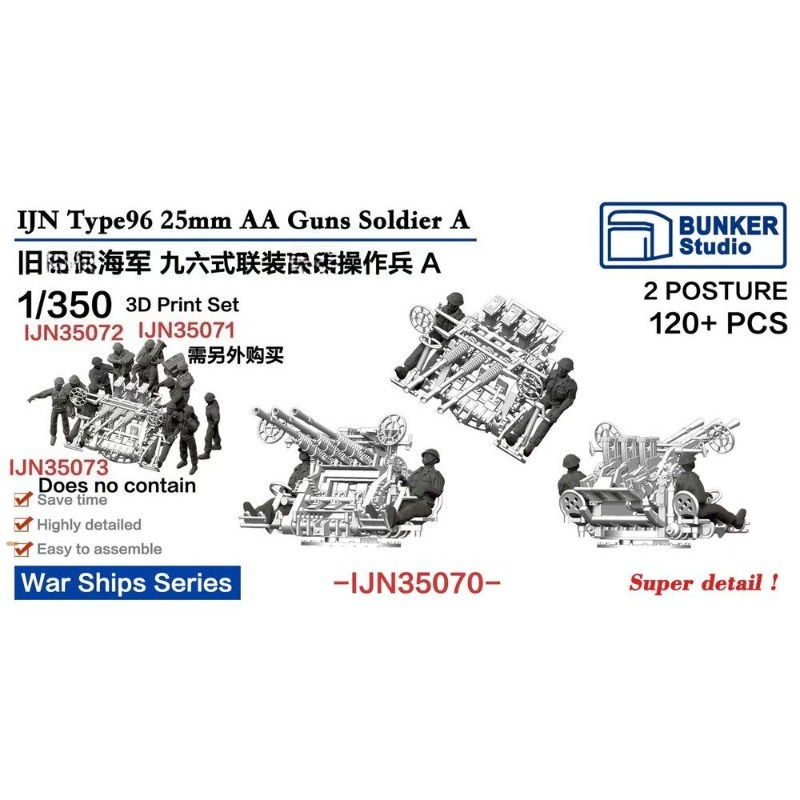 3D Printing Gears - 벙커 IJN35070 1/350 전쟁함 IJN Type96