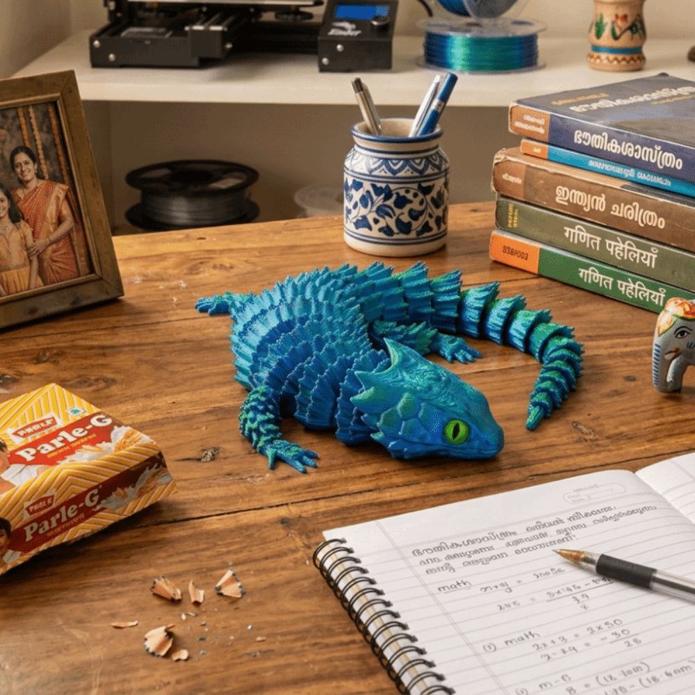 움직이는 관절을 가진 3D 프린팅 도마뱀, 입을 열 수 - 3D Printing Lizard 리뷰 및 가격