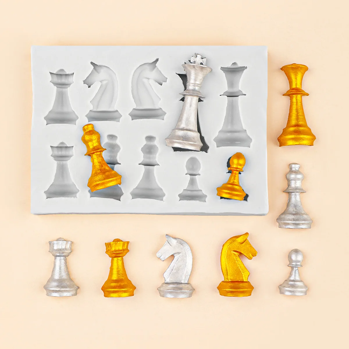 10 홀 3d 체스 실리콘 금형 DIY 퐁당 초콜릿 금 - 3D Printing Chess 리뷰 및 가격