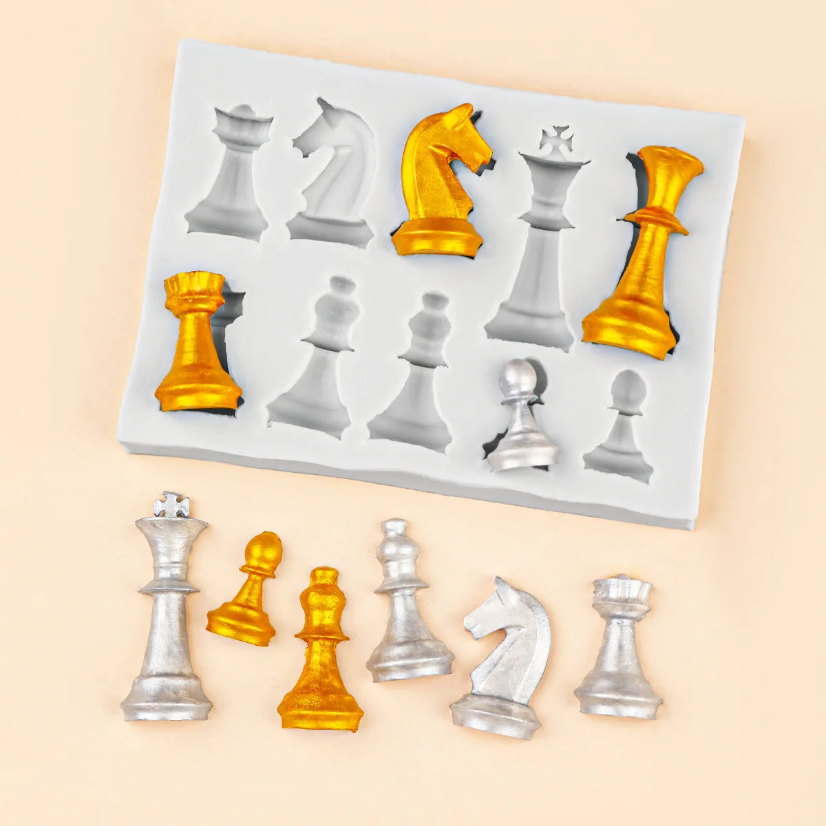 10 홀 3d 체스 실리콘 금형 DIY 퐁당 초콜릿 금 - 3D Printing Chess 리뷰 및 가격