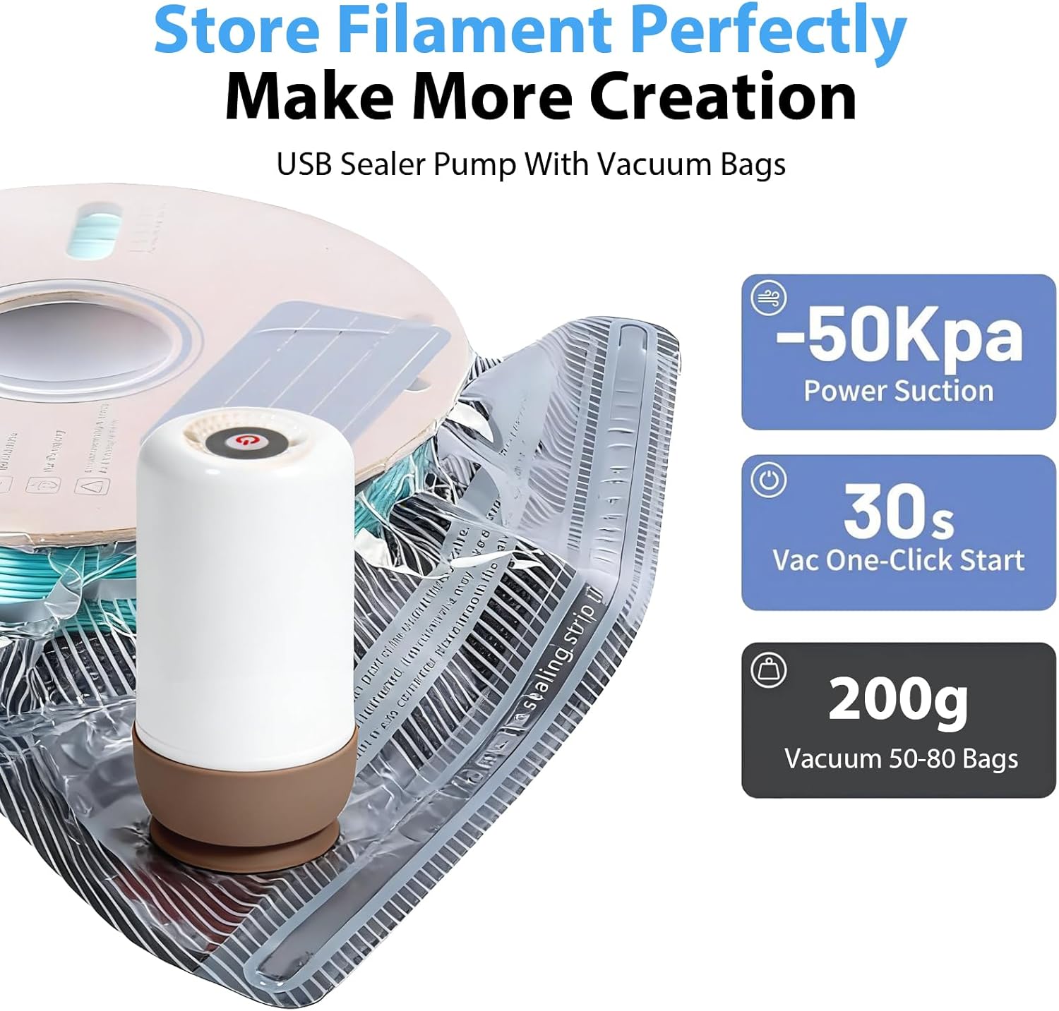 업그레이드된 3D 프린터 블랙 필라멘트 보관 가방(진공 - Abs Filament Spool 리뷰 및 가격