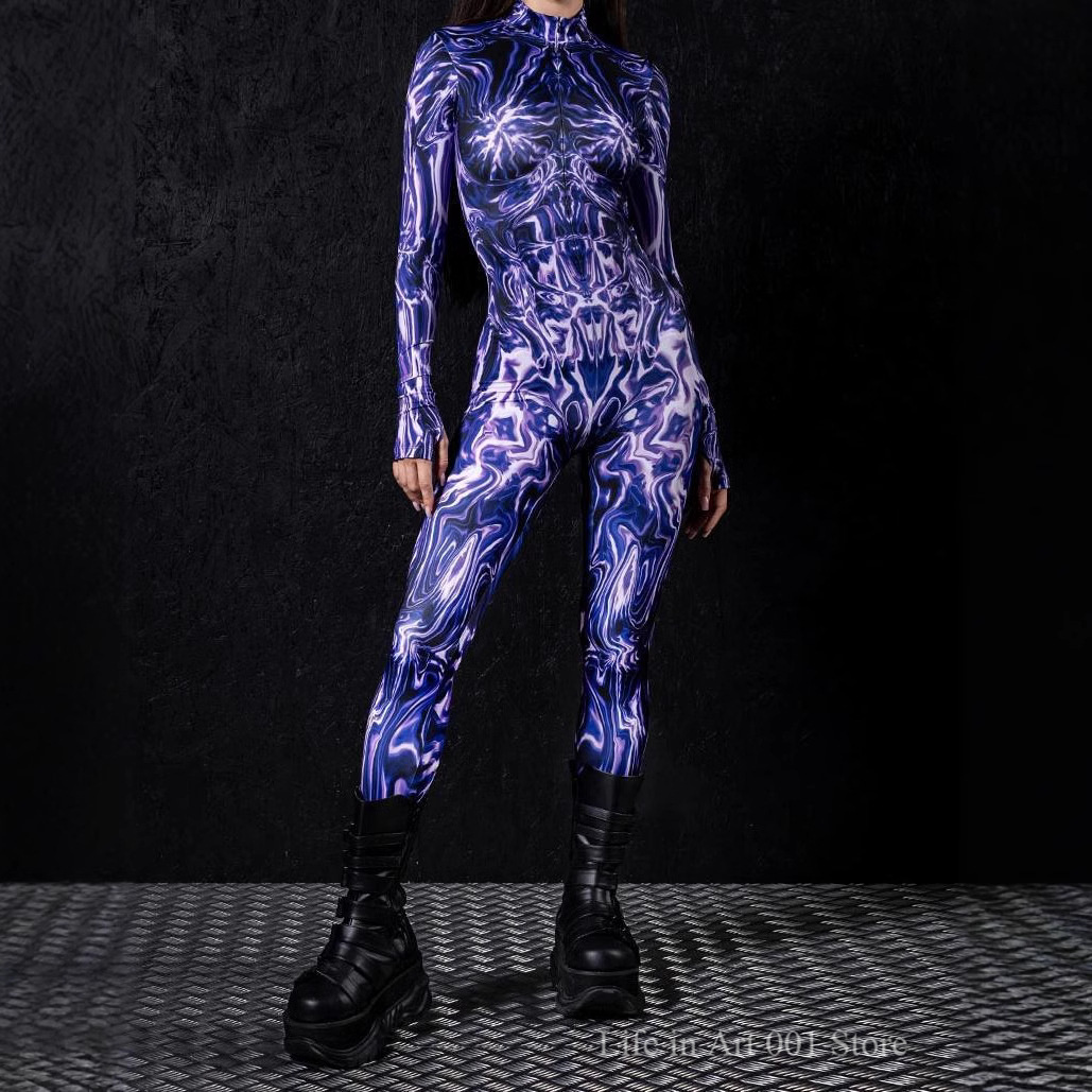 여성 3D 인쇄 핑크 도마뱀 피부 점프 슈트 코스프레  - 3D Printing Lizard 리뷰 및 가격