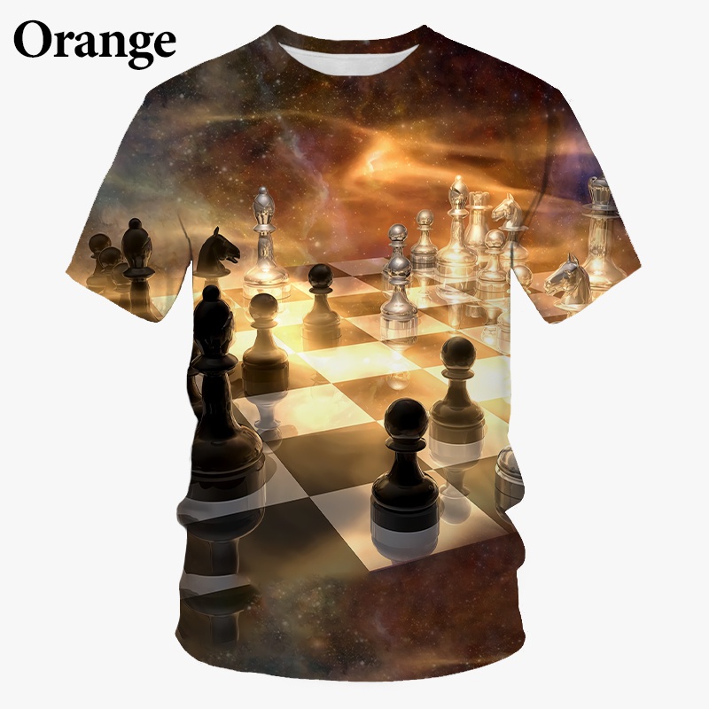 남녀공용 캐주얼 티셔츠, 재미있는 반팔 상의, 3D 프 - 3D Printing Chess 리뷰 및 가격