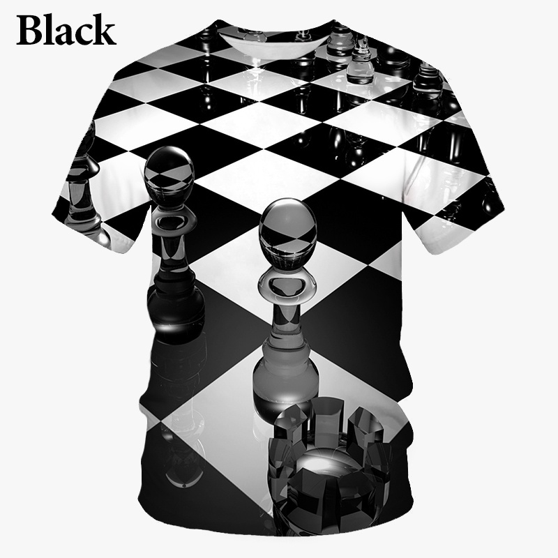 남녀공용 캐주얼 티셔츠, 재미있는 반팔 상의, 3D 프 - 3D Printing Chess 리뷰 및 가격