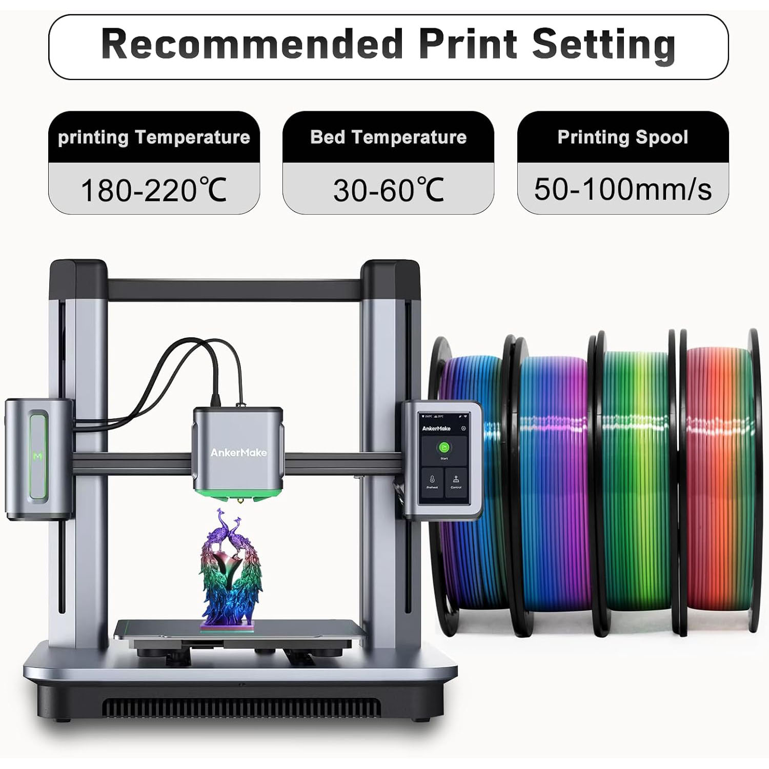 레인보우 멀티컬러 실크 샤이니 PLA 4 in 1 빠른 - 3D Printing Fdm 리뷰 및 가격