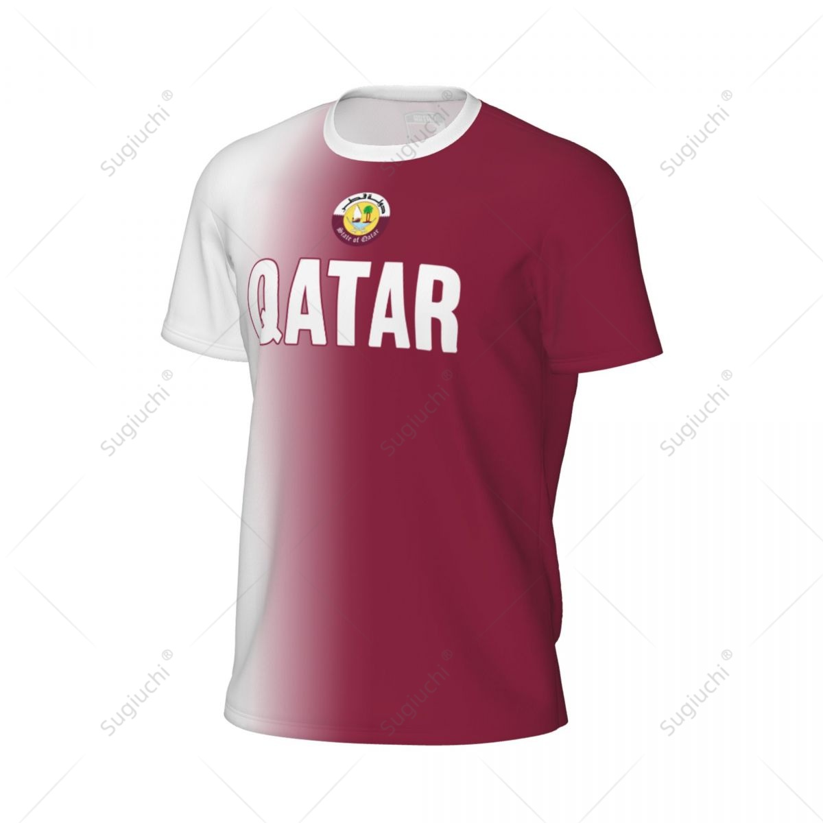 스포츠 메쉬 티셔츠 카타르 국기 러닝 자전거 축구 테니 - 3D Printing Qatar 리뷰 및 가격