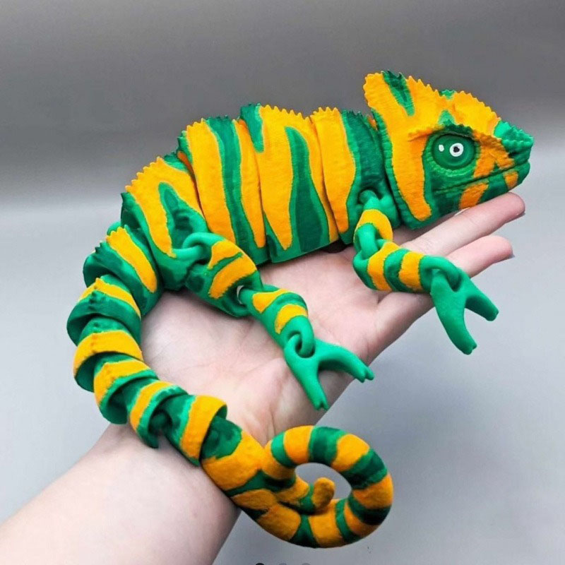 움직이는 관절을 가진 3D 프린팅 카멜레온 도마뱀 모형 - 3D Printing Lizard 리뷰 및 가격