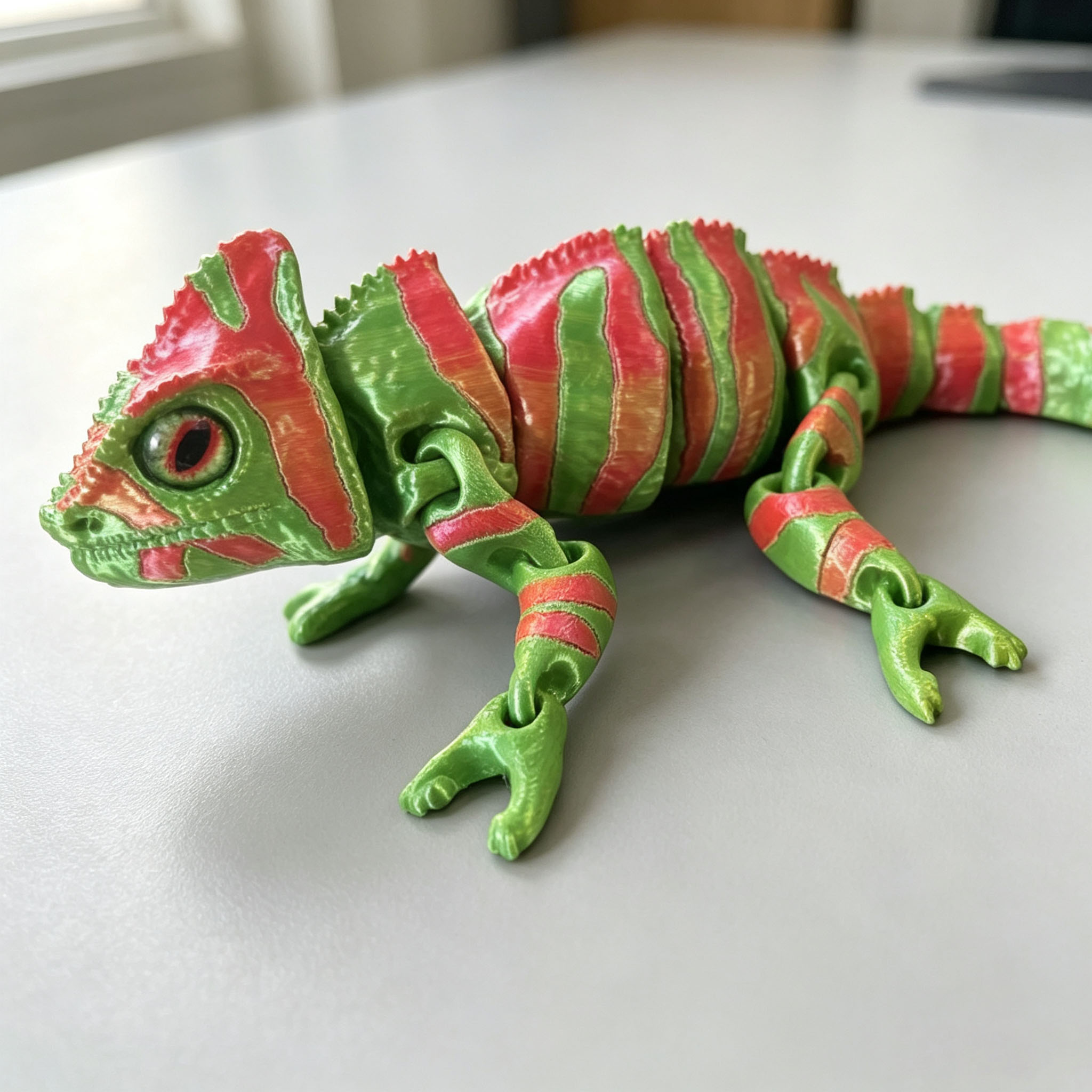 움직이는 관절을 가진 3D 프린팅 카멜레온 도마뱀 모형 - 3D Printing Lizard 리뷰 및 가격