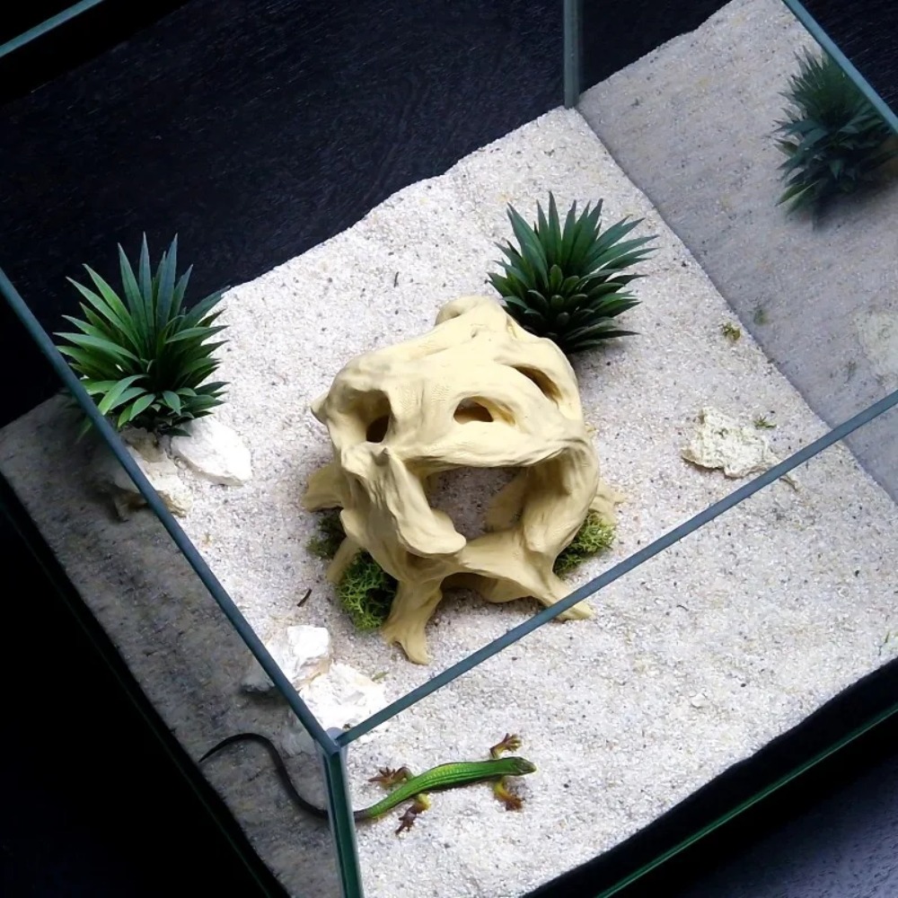 3D 프린팅된 나무 조각 파충류 은신처 동굴 수족관 장 - 3D Printing Lizard 리뷰 및 가격