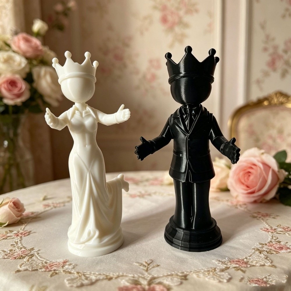 2pcs 연인 동상 3D 인쇄 체스 커플 동상 창조적  - 3D Printing Chess 리뷰 및 가격